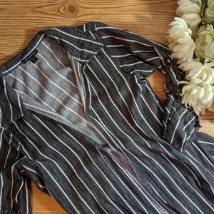Thread Story Vertical Striped Open Duster